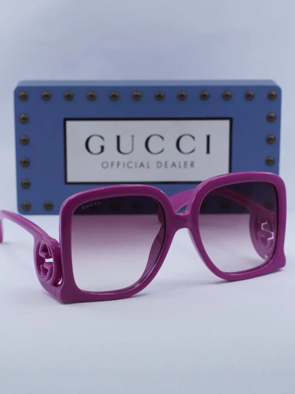 Gucci GG1326S 004 Square Sunglasses – Fuchsia\Violet Gradient